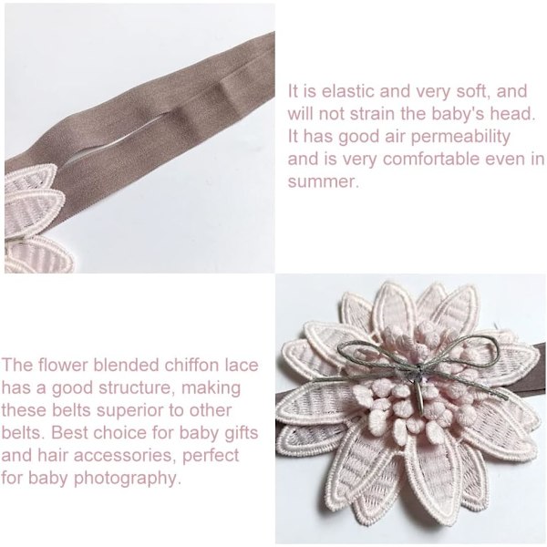 Blomsterhodeband, Babyjente Blomsterhodeband, 2 Stykker Babyhodeband