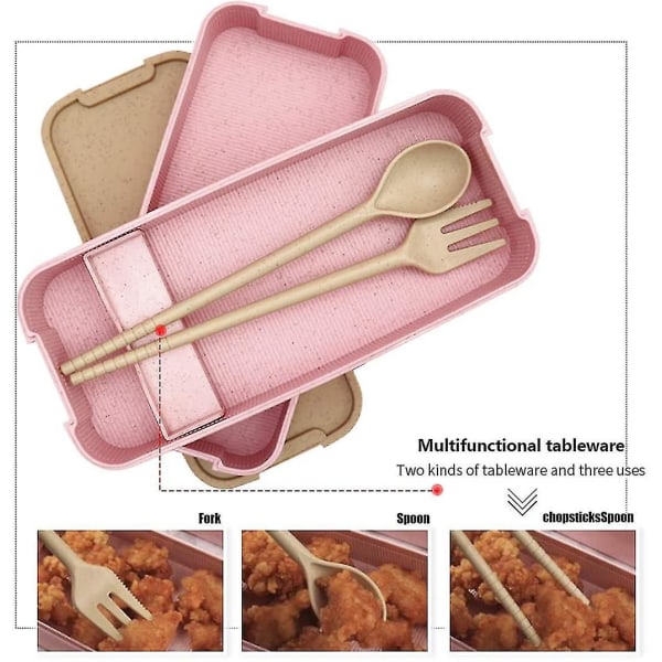 Lunchbox för flickor med hjärta, separat fack för mikrovågsugn och frukt
