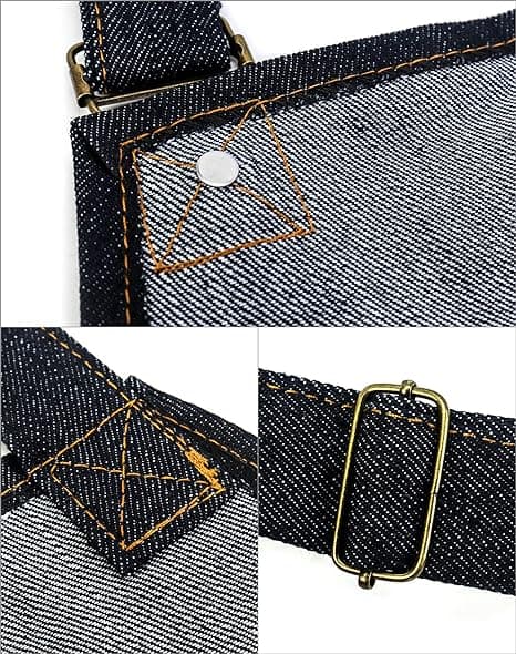 Slitasje-resistent Denim Arbeidsforkle med Lommer, Justerbar Forkle for Meg