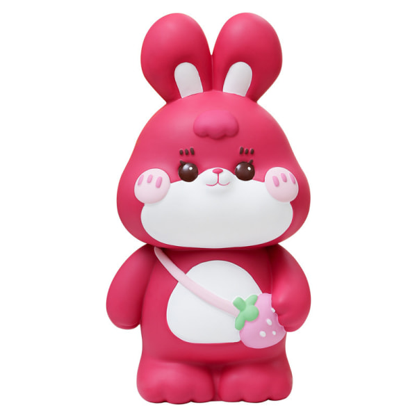 Cute strawberry rabbit piggy can, large capacity enamel handic