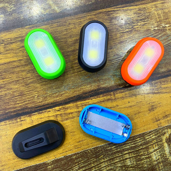 (Orange, Blå, Sort, Grøn uden Batteri) 4 stk. Lommeklipslys
