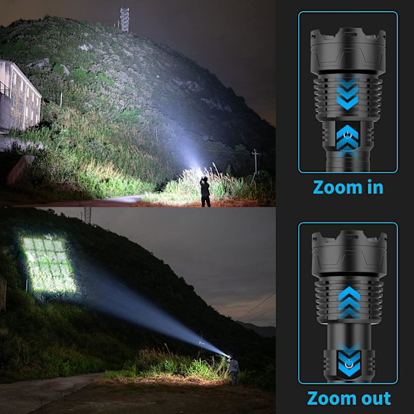 Latautuva 120 000 lumenin LED-taskulamppu, taskulamppu