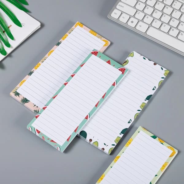 4-pack magnetiska anteckningsblock för kylskåp, magnetisk fruktdesign