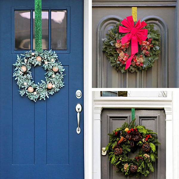 3 st julkranshängare, metallkranshängare 30 cm grön DXGHC