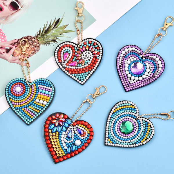 Diamantmålning Kit, DIY Nyckelring Rhinestone Målning, Doubl DXGHC