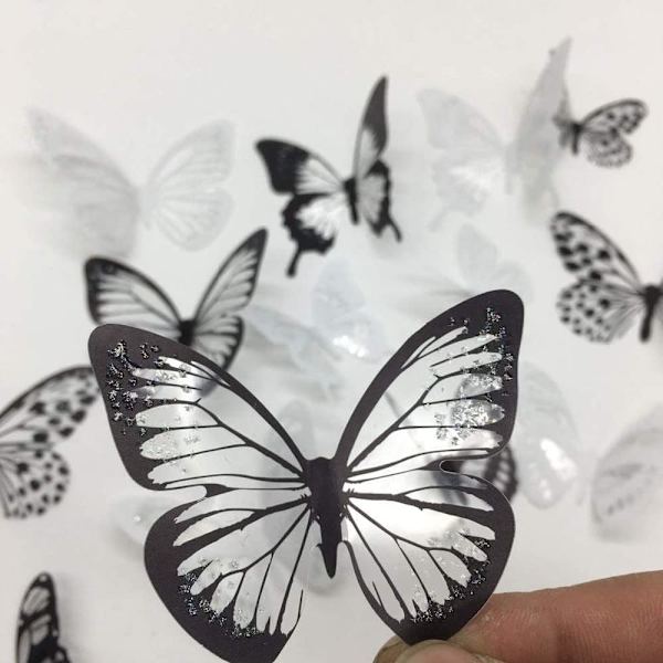 36 stk. 3D Sommerfugle Vægstickers Soveværelse Vægdekoration Møbler