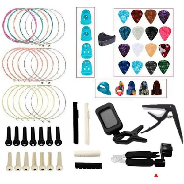 Gitarrtillbehörssats strängfingerset gitarrplock strängnagel