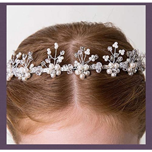 1 st Flickors Prinsessbröllopsdiadem Huvudbonad Brud Brudtärna