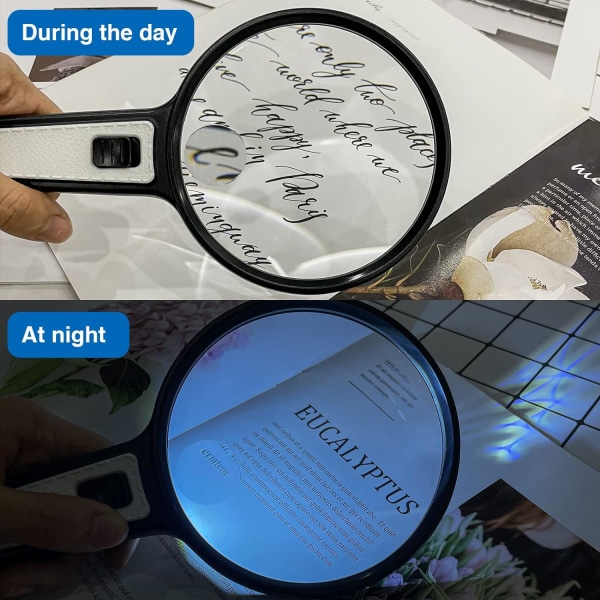 Magnifying Glass with Light, 2X 10X Hand Held Magnifying Glass wi