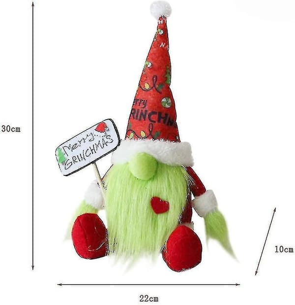 Grön jul Ansiktslös tomte dvärgdocka Juldekorationer DXGHC