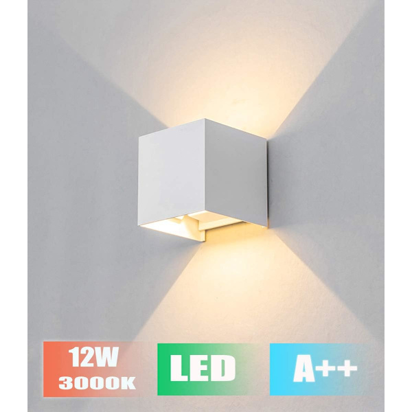 12W Moderne LED Vægslampe/Udendørs Vægslys, Justerbar Strålevinkel