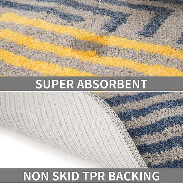 Bløde og Fluffy Mikrofiber Ovalt Badeværelsesmåtter - Skridsikker og Vandabsorberende