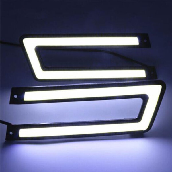 1 par Hvite COB DRL LED Dagkjørelys for Universal Bil D