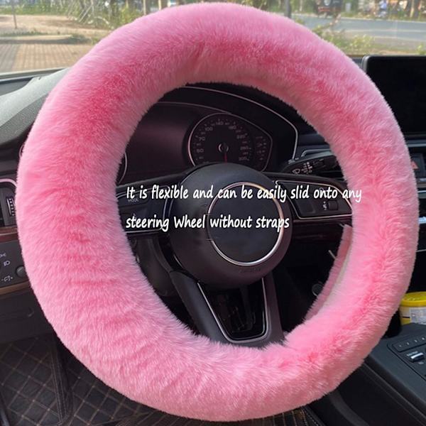 Fluffig Rattstyrningsöverdrag Set Halkskyddande Inredningstillbehör