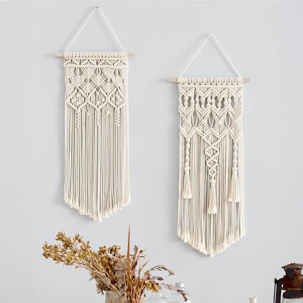 2 kpl Makrame-seinävaate Boho Home Chic Bohemian Geometri