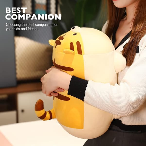 1 19.7\" Supermyk Tiger Plysjdyr, Fluffy Chubby Tiger Stuffed A
