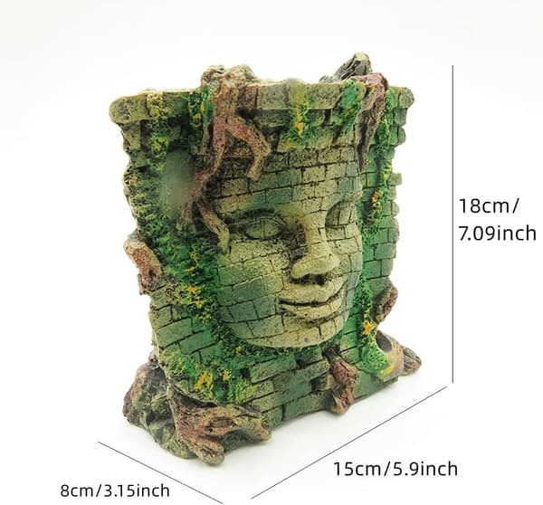 Akvariumdekorasjoner, Akvarium Romersk Hode Statue, Akvarium Dekor