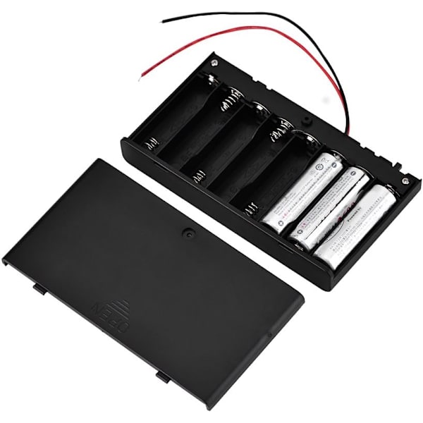8 × AA Batterihållare, ABS Batteriförvaringslåda med strömbrytare DXGHC