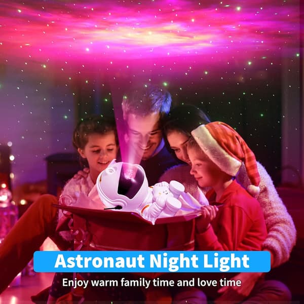 Astronaut LED-projektor, 360° roterende astronaut nattlys med