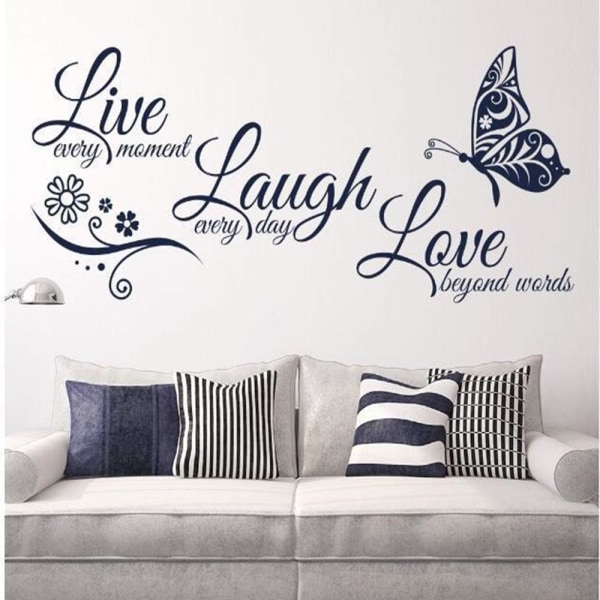 Live Love Laugh Motiverande Väggdekor, Citat Inspirerande Wa