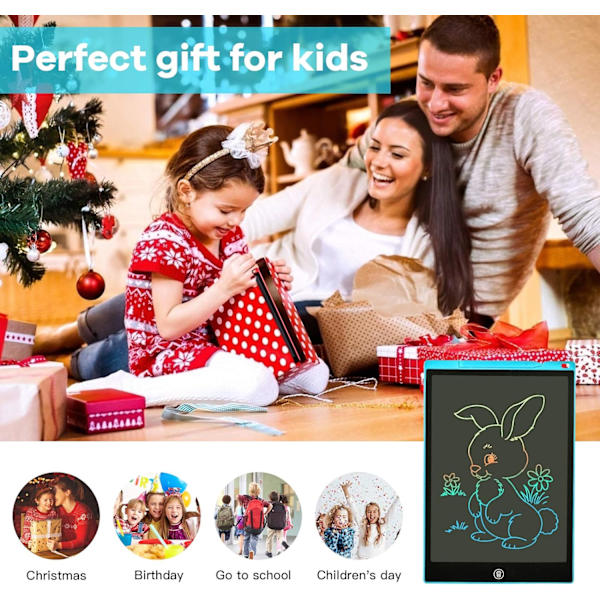 Skrivetablet 12 Tommer Farverig Tegnetablet til Børn, 4~12 DXGHC