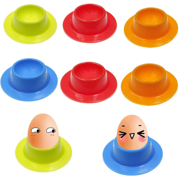 8 Fargede Silikon Egg, Runde Bærbare Kjøkken Egg Verktøy Eggkopp