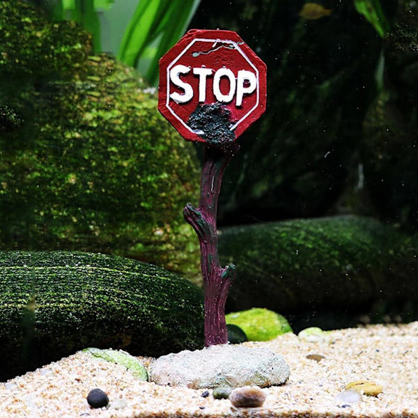 1 stk Akvarium Advarsel Dekorativt Plakatskilt Harpiks Skilt Fiskekum Lan