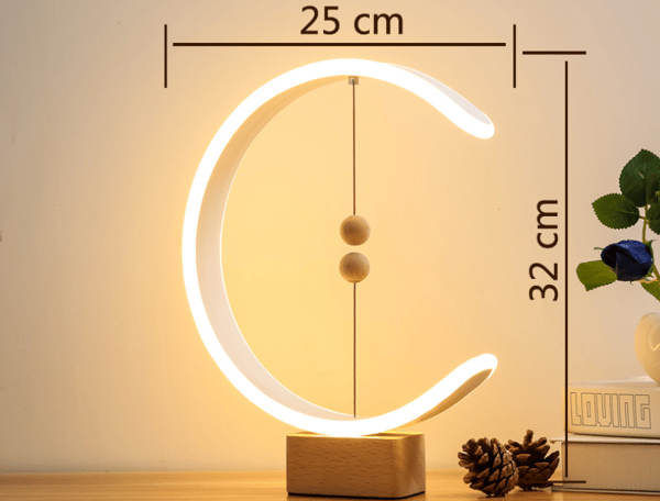 Moderne skrivebordslampe i tre, lampe med konstant balanse og magnetisk kule