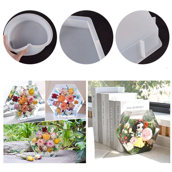 DIY Geometrisk Tredimensionell Hexagon Resinform, Silikon