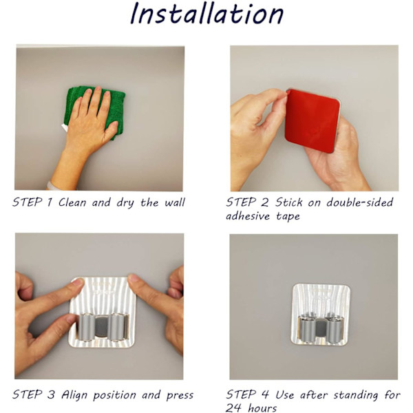 Kost og Mopp Holder i Rustfrit Stål med Selvklæbende Tape, Børst B