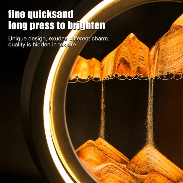 Rörlig Sandsandslampa, USB LED Hantverk Quicksand 3D Naturlig La