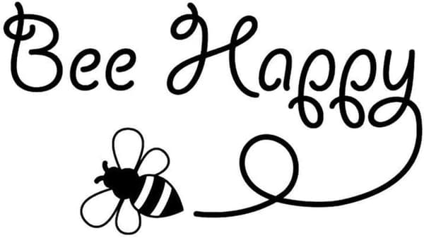 2 stk. Bee Happy Humlebi Vinyl Bilstikker 15,4 cm x 8,5 cm