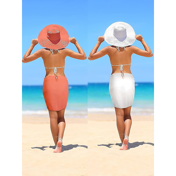 Dww-2 Pieces Sarong Coverups För Kvinnor Baddräkt Wrap Swim DXGHC