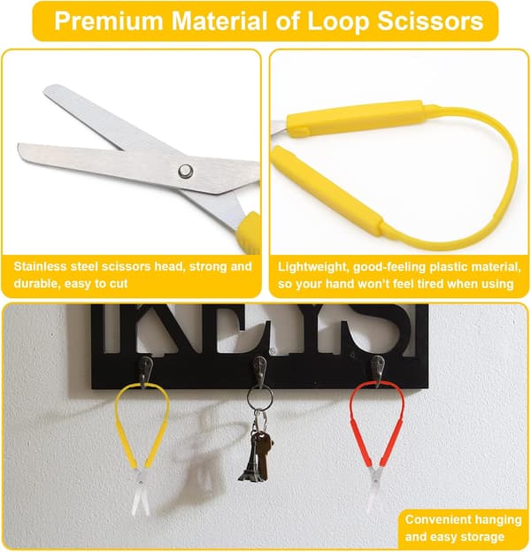 3 stk. Loop Saks, Fjeder Saks Mini Træning Loop Saks L