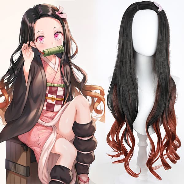 Ghost Blade cosplay-peruk med rosa rosett dekorerad köksdörr You D