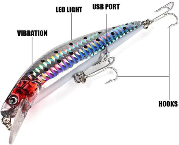USB-oppladbart elektrisk fiskeagn