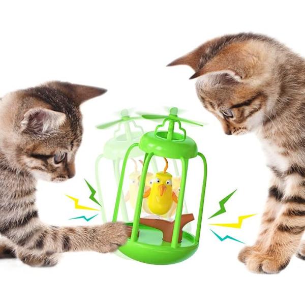 Interaktiva Katt Leksaker för Inomhuskatt Fågelbur Elektrisk Tumlare Till