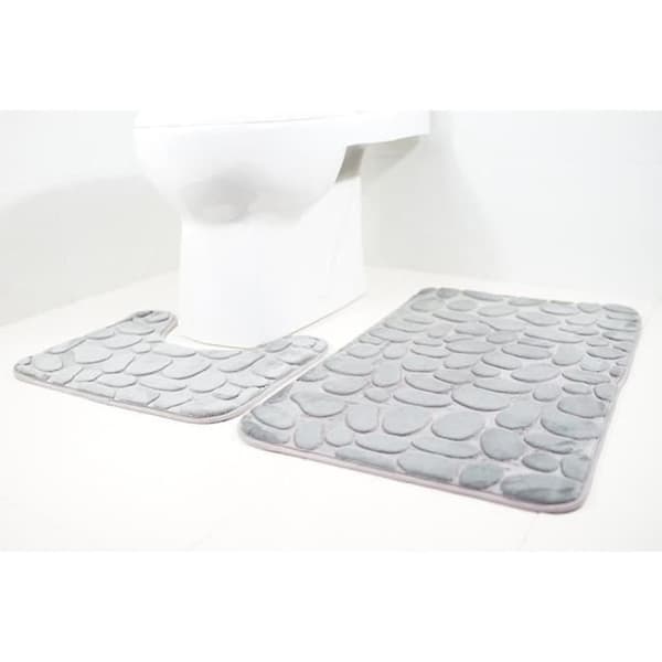 Toiletlåg Toiletmåtte Badeværelse skridsikker måtte 3 dele sæt, flanel