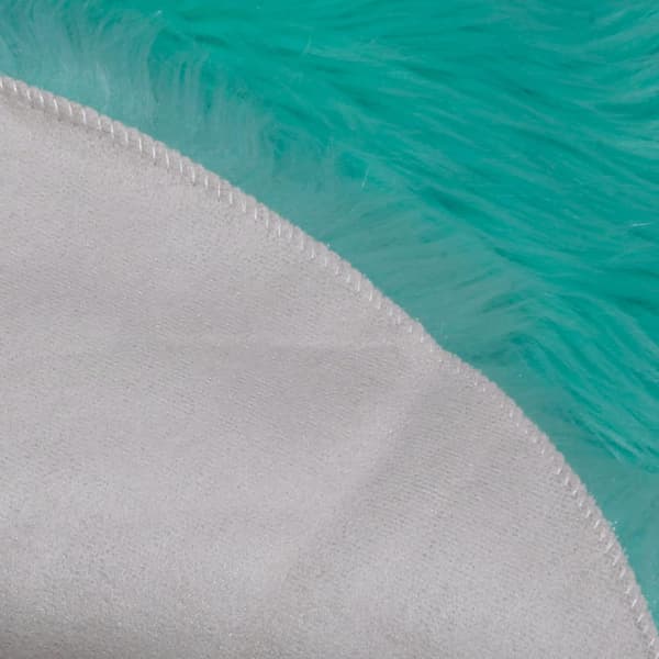 Super Blød Hjerteformet Kunstig Fåreskindspels Gulvtæppe Teal Fluffy Area R