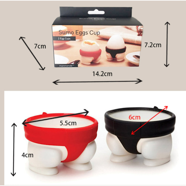 2 Sumoägg - Äggkoppshållare för mjuka eller hårdkokta ägg Sumo-design k