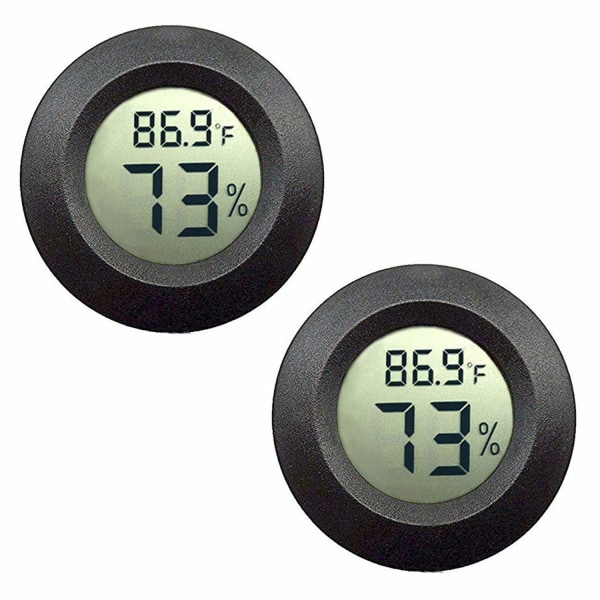 2-Pack Mini Hygrometer Termometer Digital LCD-skärm inomhus/utomhus
