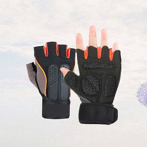 1 Par Utomhus Styrketräningshandskar Halvfinger Handledsbandage