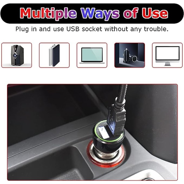 USB bil interiörbelysning, omgivande nattljus Multipel dynamiskt läge