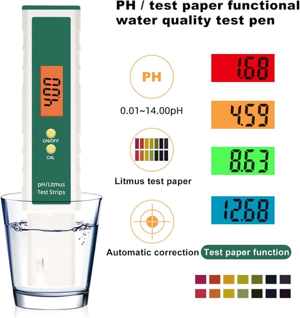 Vandkvalitetstester, pH-måler, Digital pH-måler PH-tester Wa DXGHC