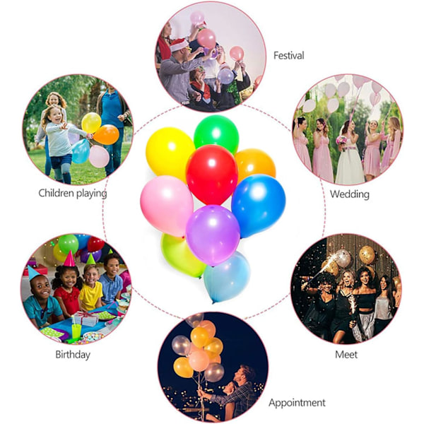 100 kappaletta valkoisia Globos Colored Surtidos 20-25cm biohajoavaa kangasta espanjaksi, Globos festivaaleille, vartaloille, Reuni