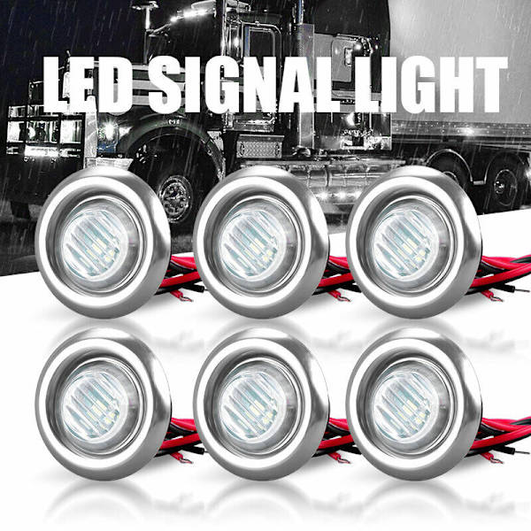 10 kpl 3/4\" 12V Merkkivalo LED Kuorma-auton Perävaunun RV Pyöreä Sivu Luoti