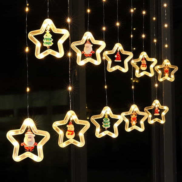 Jouluvaloverho Tähtien ja Hahmojen kanssa, 3m Garland Valoverho