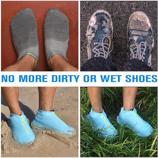 Vattentäta skoöverdrag, återanvändbar hopfällbar halkfri regnsko DXGHC