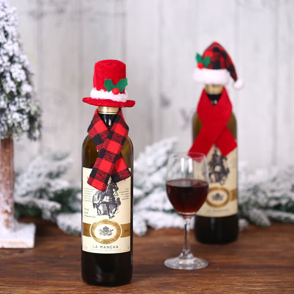6 stykker kreative julepynt skjerf hatter todelt sett