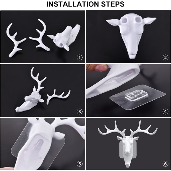 Deer Antler Hook Creative Retro Home Art Decoration Key Resin DXGHC